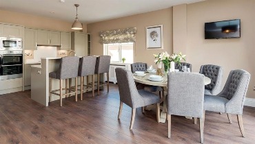 Photo of a kitchen and dining area